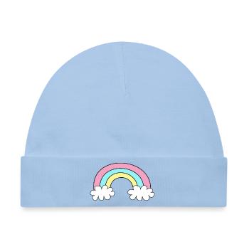 Regenbogen Kinderbild - Baby Premium Organic Mütze - Hellblau - Vorne