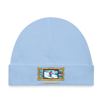 Moderne Kunst Skifahrer Glitch Art - Baby Premium Organic Mütze - Hellblau - Vorne
