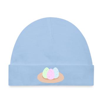 Pastell-Ostereier-Nest - Baby Premium Organic Mütze - Hellblau - Vorne