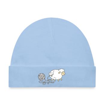Yarn Sheep – süßes Häkelliebhaber-Strickgeschenk - Baby Premium Organic Mütze - Hellblau - Vorne