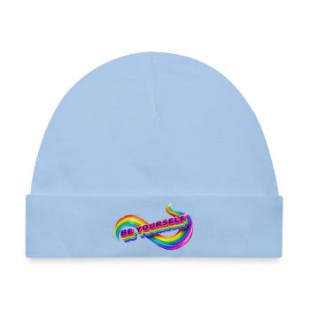 Sei du selbst, Regenbogenband - Baby Premium Organic Mütze - Hellblau - Vorne