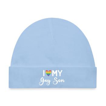 Ich liebe meinen schwulen Sohn - Baby Premium Organic Mütze - Hellblau - Vorne