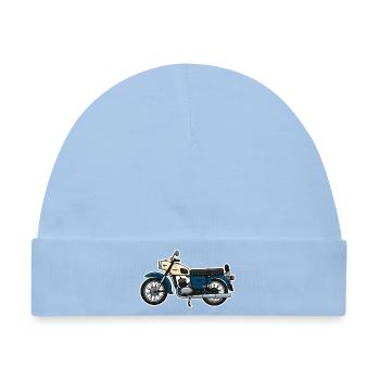 Retro Vintage Motorrad MZ ES150/1 - Baby Premium Organic Mütze - Hellblau - Vorne