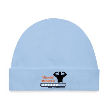 bald muskulös - Baby Premium Organic Mütze - Hellblau - Vorne