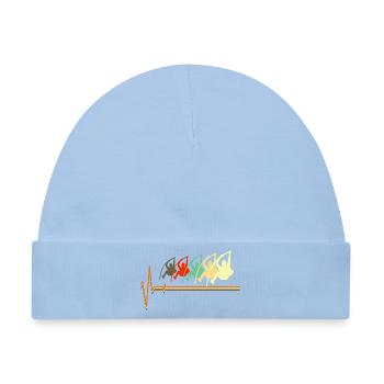 Hochsprung Herzschlag EKG Puls Leichtathletik Kunst - Baby Premium Organic Mütze - Hellblau - Vorne