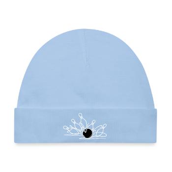 Handgezeichnete Bowling Linienkunst - Baby Premium Organic Mütze - Hellblau - Vorne