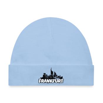 Frankfurter Skyline Frankfurt (Vintage S/W) - Baby Premium Organic Mütze - Hellblau - Vorne