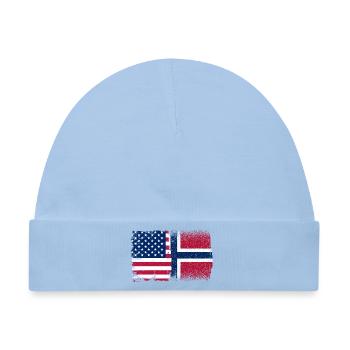 Hinweis Mashup USA Norwegen - Baby Premium Organic Mütze - Hellblau - Vorne