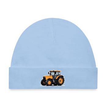 Traktor, Trecker, Schlepper - Baby Premium Organic Mütze - Hellblau - Vorne