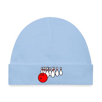 Bowlingkugel mit Pins - Baby Premium Organic Mütze - Hellblau - Vorne
