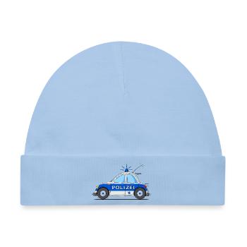 Polizeiauto Blau - Baby Premium Organic Mütze - Hellblau - Vorne