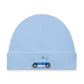 Polizeiauto Police Blau - Baby Premium Organic Mütze - Hellblau - Vorne