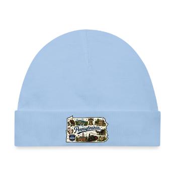 Pennsylvania Keystone State Vintage-Aufkleber - Baby Premium Organic Mütze - Hellblau - Vorne