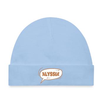 Alyssia als Vorname - Baby Premium Organic Mütze - Hellblau - Vorne