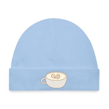 Heart Latte Cup Kunst - Baby Premium Organic Mütze - Hellblau - Vorne