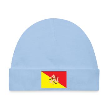 Aufkleber Flagge von Sizilien Flagge Aufkleber Sizilien - Baby Premium Organic Mütze - Hellblau - Vorne