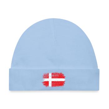 Pinselstrich Dänische Flagge - Baby Premium Organic Mütze - Hellblau - Vorne