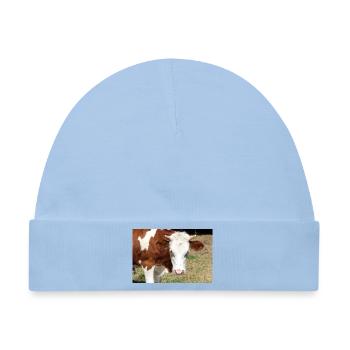 Kuh Poster - Baby Premium Organic Mütze - Hellblau - Vorne