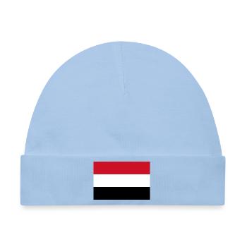 Jemen – Flagge des Jemen: Drei Farben - Baby Premium Organic Mütze - Hellblau - Vorne
