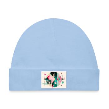 Abstrakte Komposition mit Farbflug - Baby Premium Organic Mütze - Hellblau - Vorne