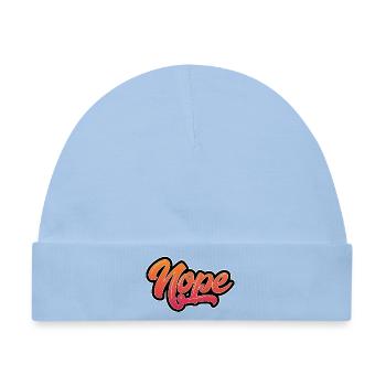 Motivierender Nope Schriftzug mit Farbverlauf - Baby Premium Organic Mütze - Hellblau - Vorne