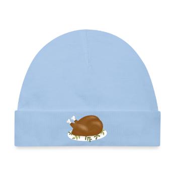 Knusprig gebratener Truthahn Illustration - Baby Premium Organic Mütze - Hellblau - Vorne