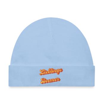 Liebling Boomer Retro Script - Baby Premium Organic Mütze - Hellblau - Vorne