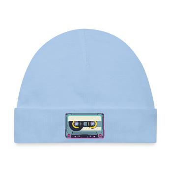 Retro Kassette - Baby Premium Organic Mütze - Hellblau - Vorne