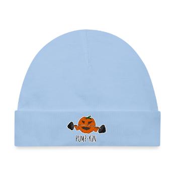 Pump-kin - Kürbis geht im Fitnessstudio pumpen! - Baby Premium Organic Mütze - Hellblau - Vorne