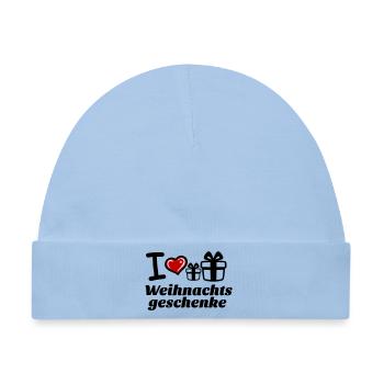 I Love Weihnachtsgeschenke  - Baby Premium Organic Mütze - Hellblau - Vorne