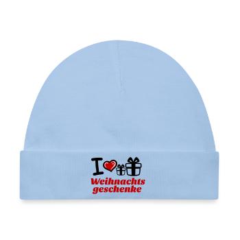 I Love Weihnachtsgeschenke  - Baby Premium Organic Mütze - Hellblau - Vorne