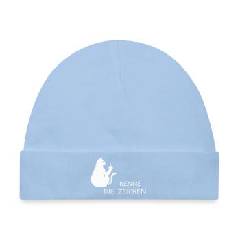 Katze Katzen Cat Kätzchen Mieze Mittelfinger - Baby Premium Organic Mütze - Hellblau - Vorne