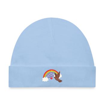 Regenbogentauben-Arc mit Herz - Baby Premium Organic Mütze - Hellblau - Vorne