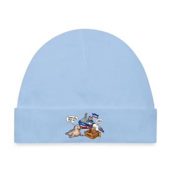 Ebbe oder Flut Hafenhumor - Baby Premium Organic Mütze - Hellblau - Vorne
