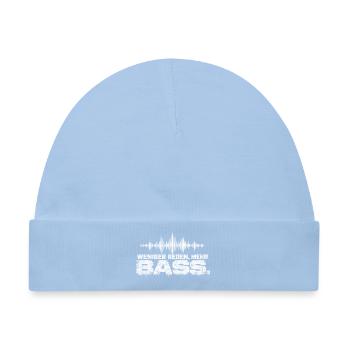 Weniger Reden Mehr Bass Techno Festival Shirt - Baby Premium Organic Mütze - Hellblau - Vorne