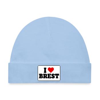 Ich liebe Brest J'aime Brest: Herz und Stadt - Baby Premium Organic Mütze - Hellblau - Vorne