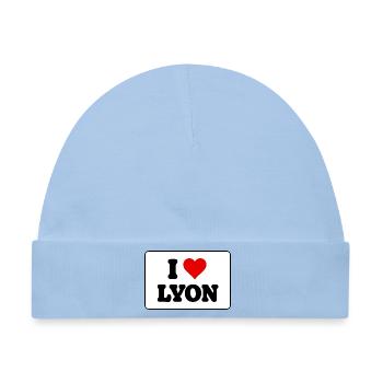 Ich liebe Lyon, ich liebe Lyon – Amour Ville - Baby Premium Organic Mütze - Hellblau - Vorne