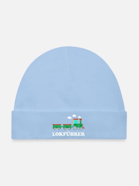 Lokführer Jungen Lokomotive - Baby Premium Organic Mütze - Hellblau