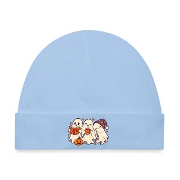 Geisterfreunde Halloween Teezeit - Baby Premium Organic Mütze - Hellblau - Vorne