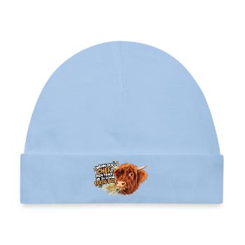 Kuhwitz Chef Highland Cattle - Baby Premium Organic Mütze - Hellblau - Vorne