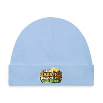 Hinterm Zaun beginnt mein Reich - Baby Premium Organic Mütze - Hellblau - Vorne