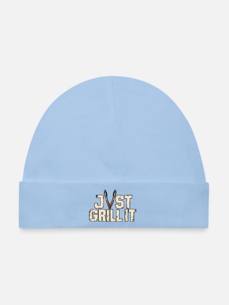 Just Grill It – Lustiges Grillmeister BBQ Motiv - Baby Premium Organic Mütze - Hellblau
