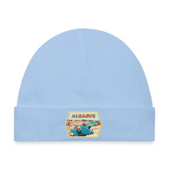 Retro-Abzeichen, Algarve Portugal, Strand Sommersonne - Baby Premium Organic Mütze - Hellblau - Vorne