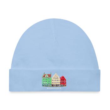 Memmingen, Bayern, Süddeutschland, Handzeichnung - Baby Premium Organic Mütze - Hellblau - Vorne