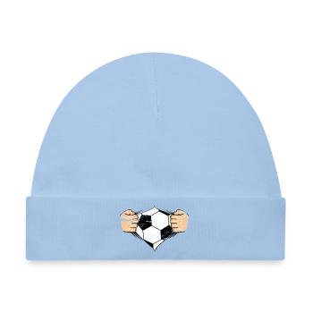 Fussball Design used - Baby Premium Organic Mütze - Hellblau - Vorne