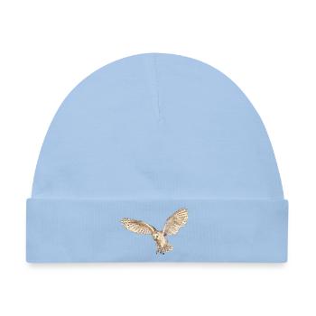 Wunderschöne Schleiereule im Flug - Baby Premium Organic Mütze - Hellblau - Vorne