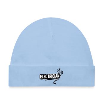 Elektriker Motiv Kabel Blitz - Baby Premium Organic Mütze - Hellblau - Vorne