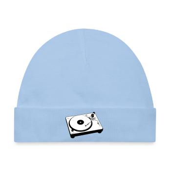 Turntable Plattenspieler DJ - Baby Premium Organic Mütze - Hellblau - Vorne