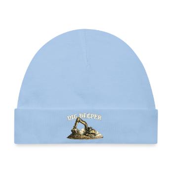 Dig Deeper Bagger Baustelle Baumaschine  - Baby Premium Organic Mütze - Hellblau - Vorne