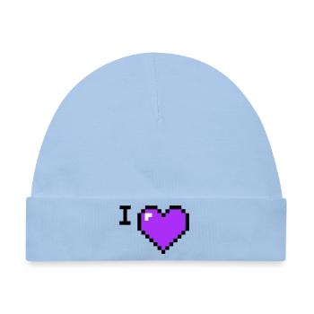 I Love Herz Platzhalter Text - Baby Premium Organic Mütze - Hellblau - Vorne
